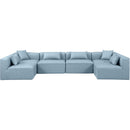 Meridian Cube Light Blue Vegan Leather Modular Sectional IMAGE 4