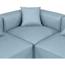 Meridian Cube Light Blue Vegan Leather Modular Sectional IMAGE 6