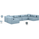 Meridian Cube Light Blue Vegan Leather Modular Sectional IMAGE 9