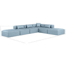 Meridian Cube Light Blue Vegan Leather Modular Sectional IMAGE 10