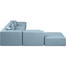 Meridian Cube Light Blue Vegan Leather Modular Sectional IMAGE 4