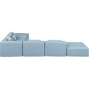 Meridian Cube Light Blue Vegan Leather Modular Sectional IMAGE 5
