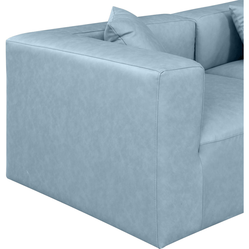 Meridian Cube Light Blue Vegan Leather Modular Sectional IMAGE 6