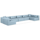Meridian Cube Light Blue Vegan Leather Modular Sectional IMAGE 10