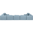 Meridian Cube Light Blue Vegan Leather Modular Sectional IMAGE 3