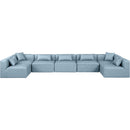 Meridian Cube Light Blue Vegan Leather Modular Sectional IMAGE 4