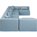 Meridian Cube Light Blue Vegan Leather Modular Sectional IMAGE 5