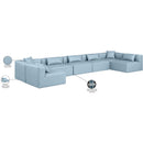 Meridian Cube Light Blue Vegan Leather Modular Sectional IMAGE 9