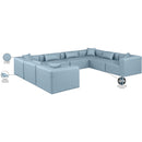 Meridian Cube Light Blue Vegan Leather Modular Sectional IMAGE 11