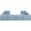 Meridian Cube Light Blue Vegan Leather Modular Sectional IMAGE 3