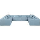 Meridian Cube Light Blue Vegan Leather Modular Sectional IMAGE 4