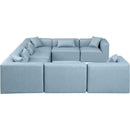 Meridian Cube Light Blue Vegan Leather Modular Sectional IMAGE 5