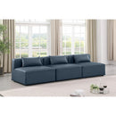 Meridian Cube Navy Blue Vegan Leather Modular Sofa IMAGE 2