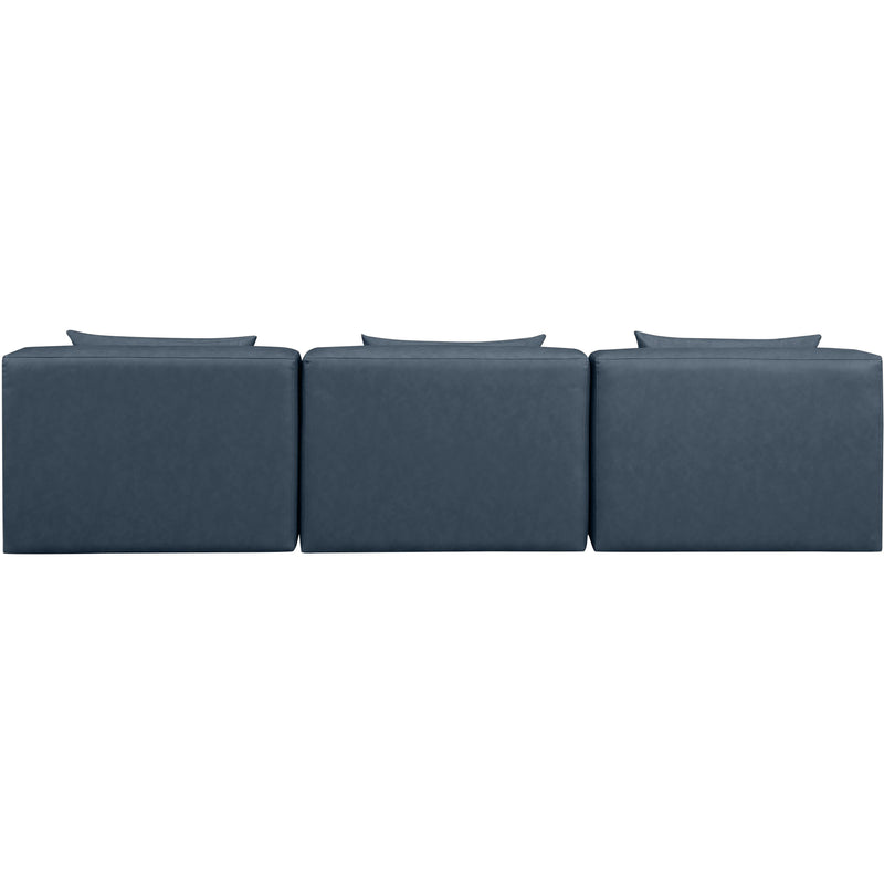 Meridian Cube Navy Blue Vegan Leather Modular Sofa IMAGE 3