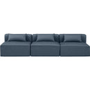Meridian Cube Navy Blue Vegan Leather Modular Sofa IMAGE 4