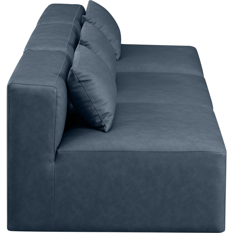 Meridian Cube Navy Blue Vegan Leather Modular Sofa IMAGE 5