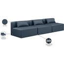 Meridian Cube Navy Blue Vegan Leather Modular Sofa IMAGE 8
