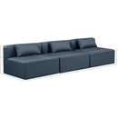 Meridian Cube Navy Blue Vegan Leather Modular Sofa IMAGE 9