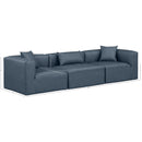 Meridian Cube Navy Blue Vegan Leather Modular Sofa IMAGE 10
