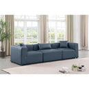 Meridian Cube Navy Blue Vegan Leather Modular Sofa IMAGE 2