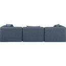Meridian Cube Navy Blue Vegan Leather Modular Sofa IMAGE 3