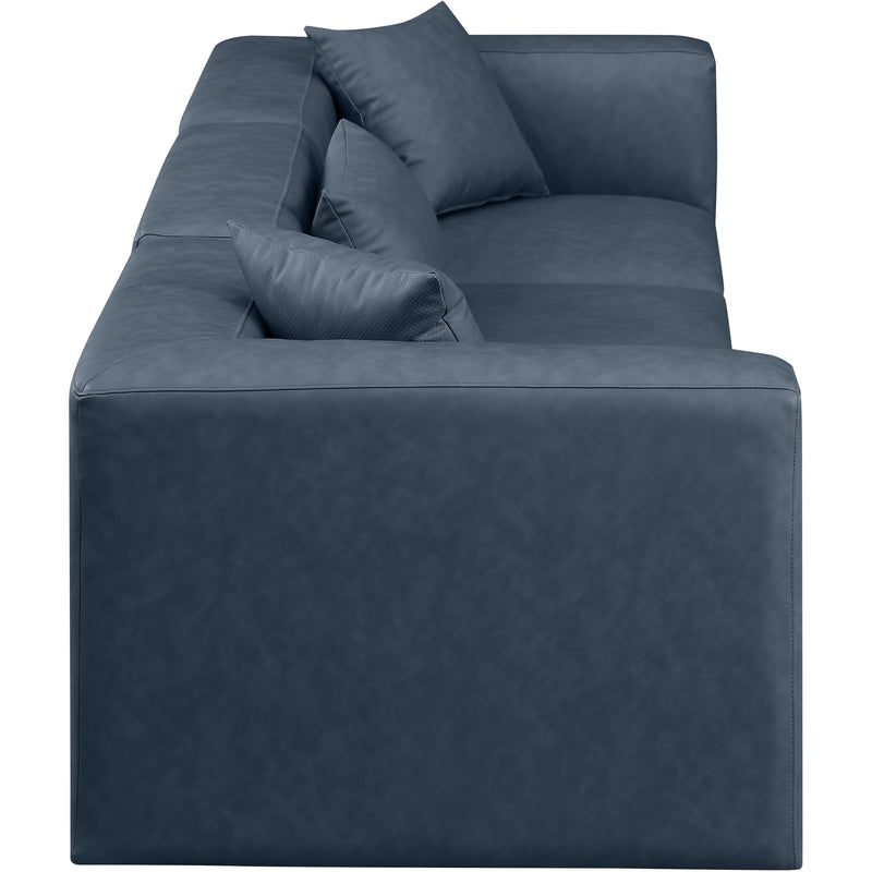 Meridian Cube Navy Blue Vegan Leather Modular Sofa IMAGE 5