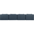 Meridian Cube Navy Blue Vegan Leather Modular Sofa IMAGE 3