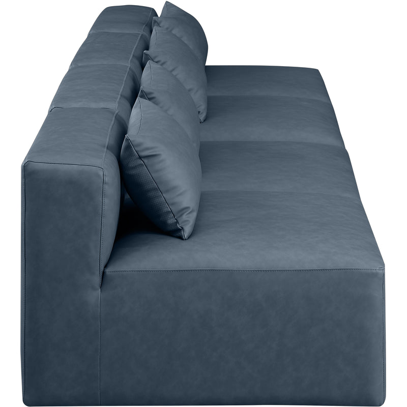 Meridian Cube Navy Blue Vegan Leather Modular Sofa IMAGE 5