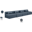 Meridian Cube Navy Blue Vegan Leather Modular Sofa IMAGE 8