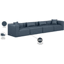 Meridian Cube Navy Blue Vegan Leather Modular Sofa IMAGE 10