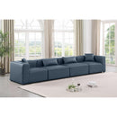 Meridian Cube Navy Blue Vegan Leather Modular Sofa IMAGE 2