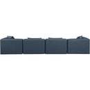 Meridian Cube Navy Blue Vegan Leather Modular Sofa IMAGE 3