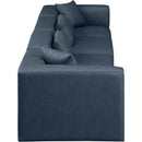Meridian Cube Navy Blue Vegan Leather Modular Sofa IMAGE 5