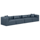 Meridian Cube Navy Blue Vegan Leather Modular Sofa IMAGE 9