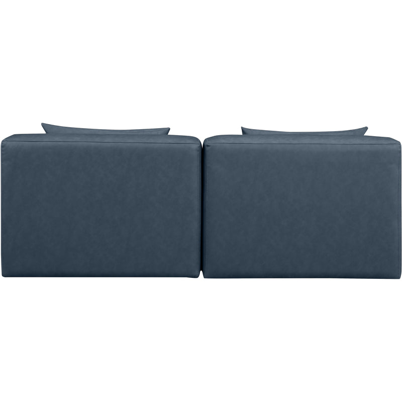 Meridian Cube Navy Blue Vegan Leather Modular Sofa IMAGE 3