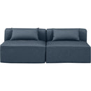 Meridian Cube Navy Blue Vegan Leather Modular Sofa IMAGE 4
