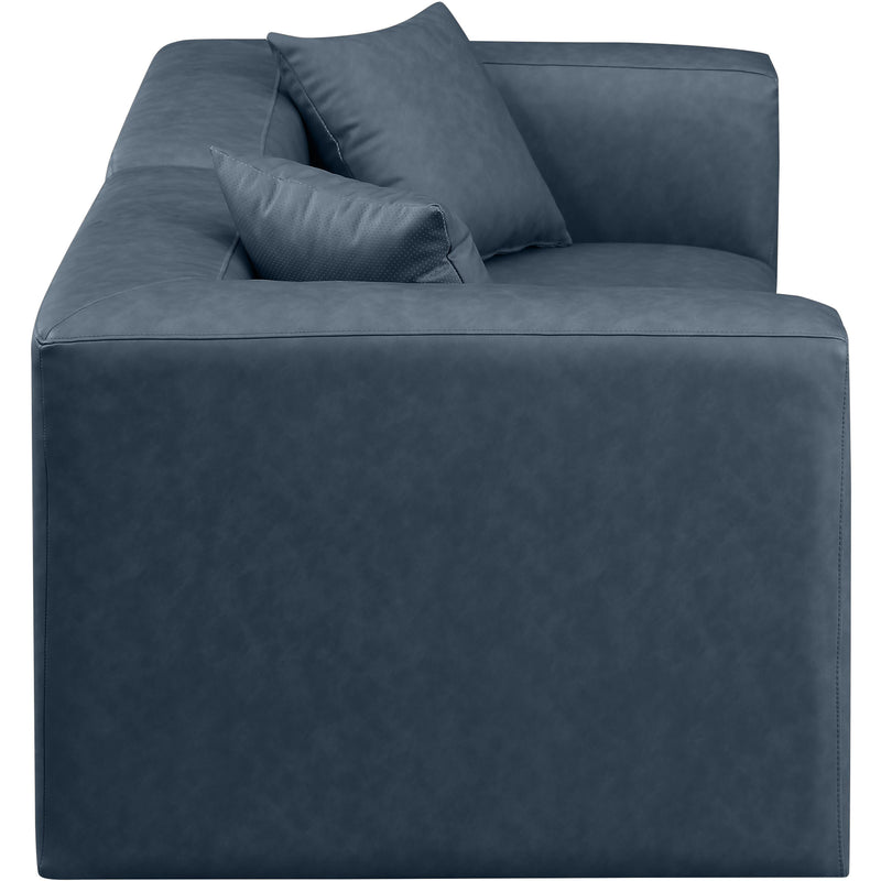 Meridian Cube Navy Blue Vegan Leather Modular Sofa IMAGE 5