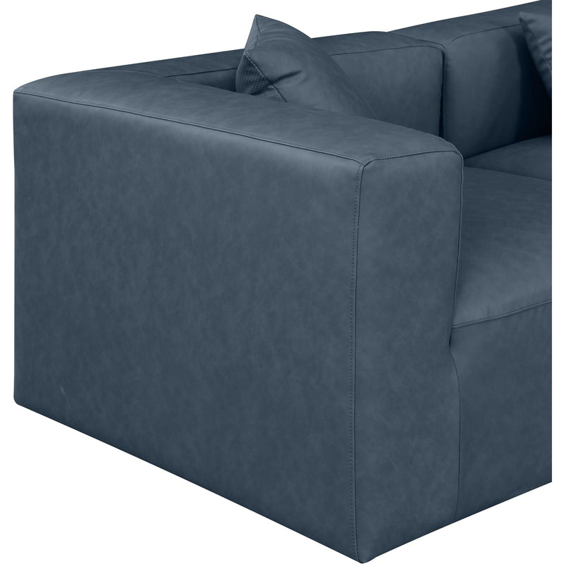 Meridian Cube Navy Blue Vegan Leather Modular Sofa IMAGE 6