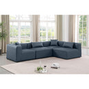 Meridian Cube Navy Blue Vegan Leather Modular Sectional IMAGE 2