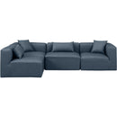 Meridian Cube Navy Blue Vegan Leather Modular Sectional IMAGE 4