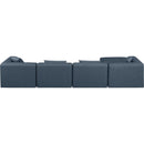 Meridian Cube Navy Blue Vegan Leather Modular Sectional IMAGE 3