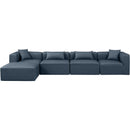 Meridian Cube Navy Blue Vegan Leather Modular Sectional IMAGE 4