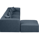 Meridian Cube Navy Blue Vegan Leather Modular Sectional IMAGE 5