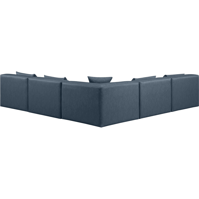 Meridian Cube Navy Blue Vegan Leather Modular Sectional IMAGE 3