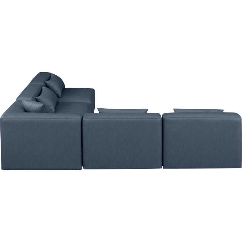 Meridian Cube Navy Blue Vegan Leather Modular Sectional IMAGE 5