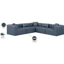 Meridian Cube Navy Blue Vegan Leather Modular Sectional IMAGE 10
