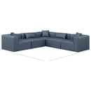 Meridian Cube Navy Blue Vegan Leather Modular Sectional IMAGE 11