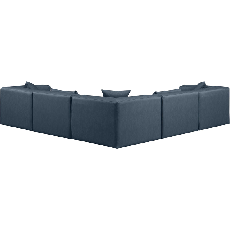 Meridian Cube Navy Blue Vegan Leather Modular Sectional IMAGE 3