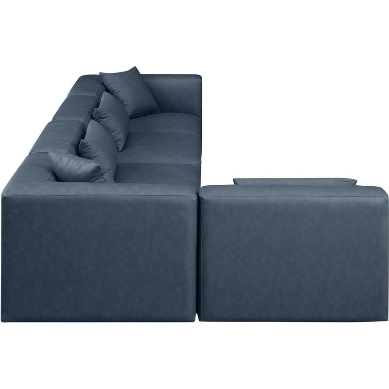Meridian Cube Navy Blue Vegan Leather Modular Sectional IMAGE 5