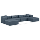 Meridian Cube Navy Blue Vegan Leather Modular Sectional IMAGE 10